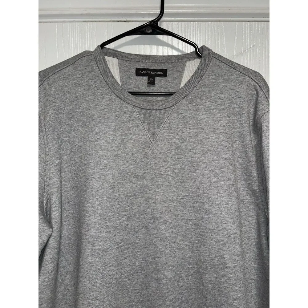 Banana Republic Mens Sweater Gray Long‎ Sleeve Crew Neck Knit Pullover Size XL